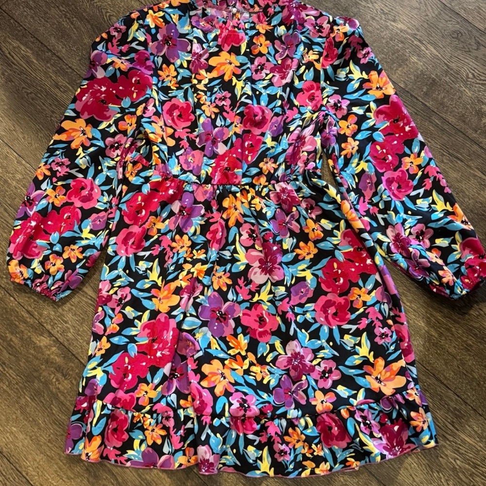 SHEIN Vibrant Floral Kids Dress - Multicolor
